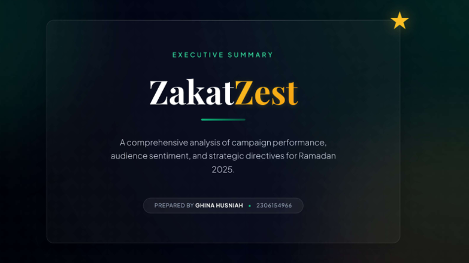 ZakatZest Ramadan Campaign Analysis Screenshot